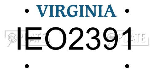 IEO2391 Virginia License Plate