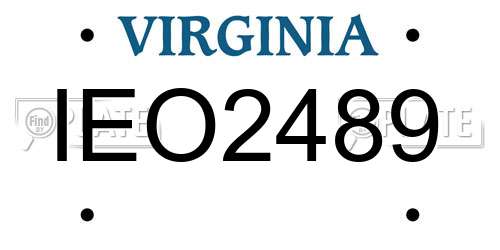 IEO2489 Virginia License Plate