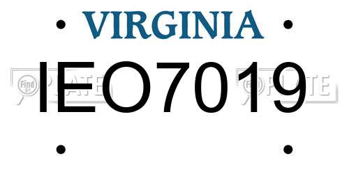 IEO7019 Virginia License Plate