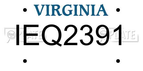 IEQ2391 Virginia License Plate