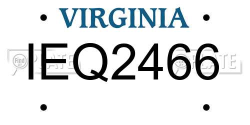 IEQ2466 Virginia License Plate