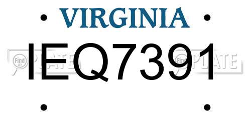 IEQ7391 Virginia License Plate