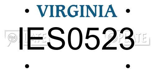 IES0523 Virginia License Plate