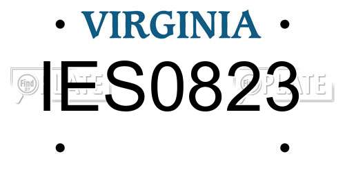 IES0823 Virginia License Plate