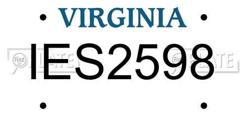 IES2598 Virginia License Plate