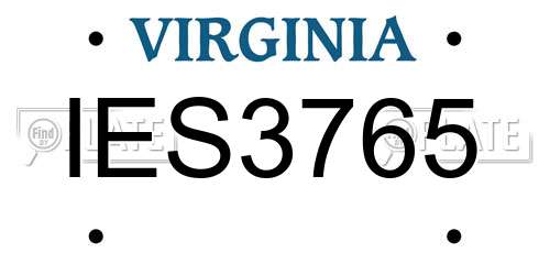 IES3765 Virginia License Plate