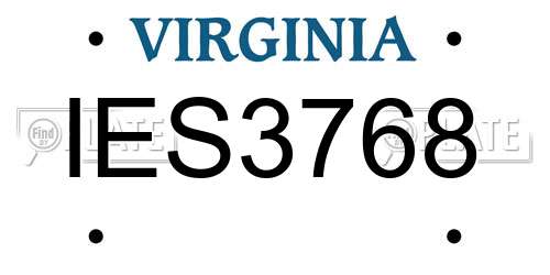 IES3768 Virginia License Plate