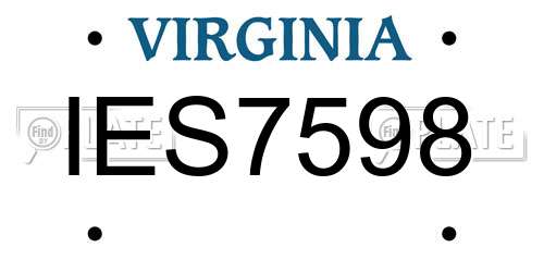 IES7598 Virginia License Plate