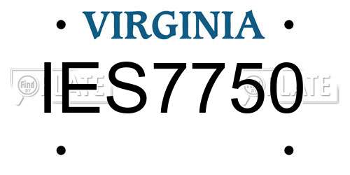 IES7750 Virginia License Plate