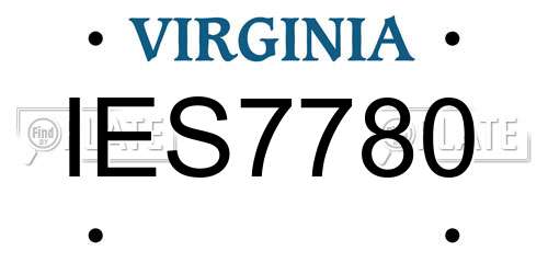 IES7780 Virginia License Plate