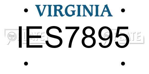 IES7895 Virginia License Plate