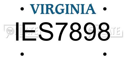 IES7898 Virginia License Plate
