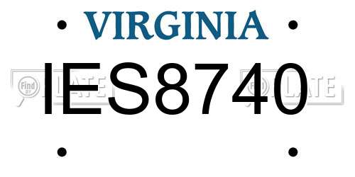 IES8740 Virginia License Plate