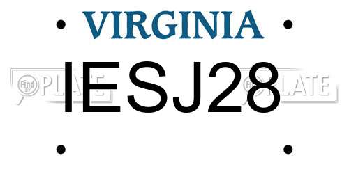 IESJ28 Virginia License Plate