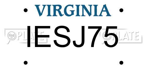 IESJ75 Virginia License Plate