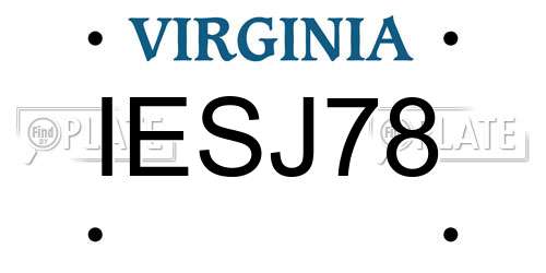 IESJ78 Virginia License Plate