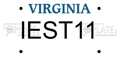 IEST11 Virginia License Plate