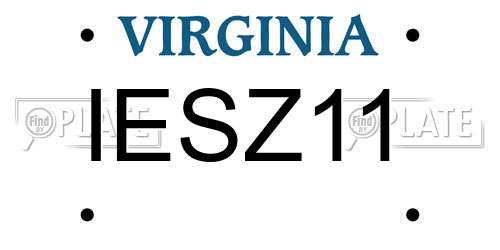 IESZ11 Virginia License Plate