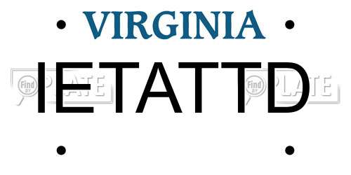 IETATTD Virginia License Plate