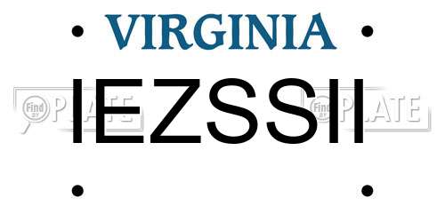 IEZSSII Virginia License Plate