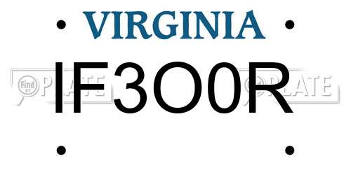 IF3O0R Virginia License Plate