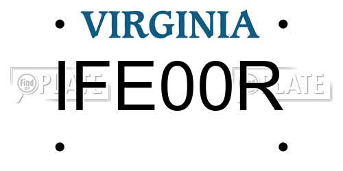 IFE00R Virginia License Plate