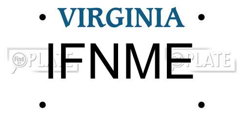 IFNME Virginia License Plate