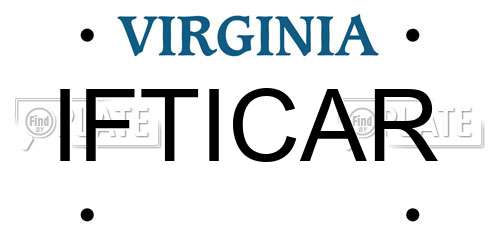 IFTICAR Virginia License Plate