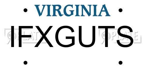 IFXGUTS Virginia License Plate