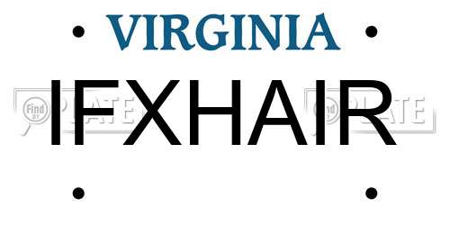 IFXHAIR Virginia License Plate