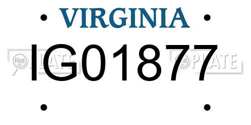 IG01877 Virginia License Plate