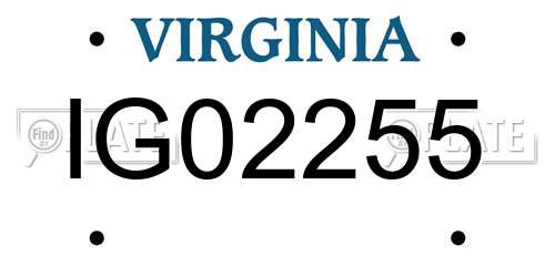 IG02255 Virginia License Plate