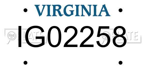 IG02258 Virginia License Plate