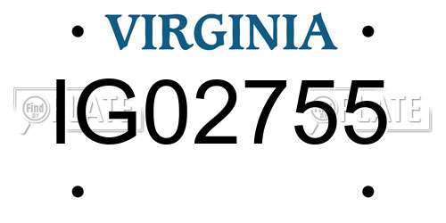 IG02755 Virginia License Plate