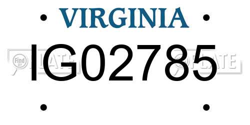IG02785 Virginia License Plate