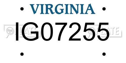IG07255 Virginia License Plate