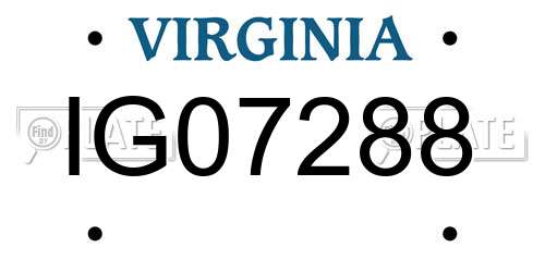 IG07288 Virginia License Plate