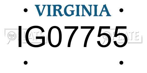 IG07755 Virginia License Plate