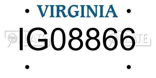 IG08866 Virginia License Plate