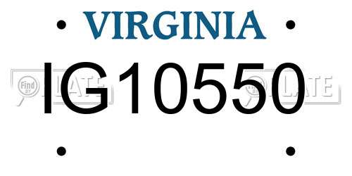 IG10550 Virginia License Plate