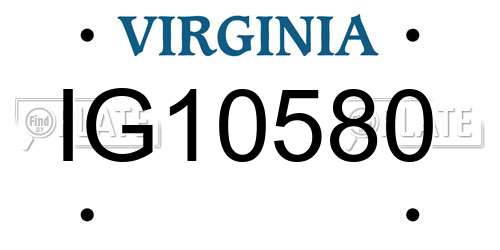 IG10580 Virginia License Plate