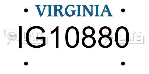 IG10880 Virginia License Plate