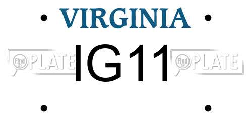 IG11 Virginia License Plate