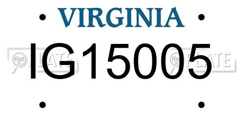 IG15005 Virginia License Plate