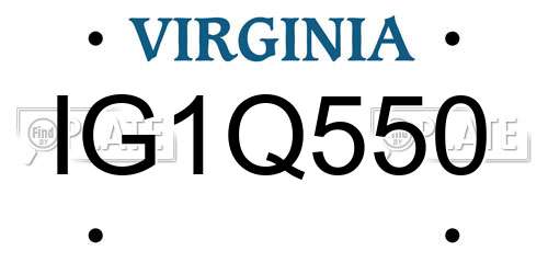 IG1Q550 Virginia License Plate