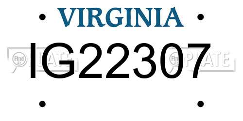 IG22307 Virginia License Plate