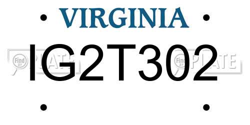 IG2T302 Virginia License Plate