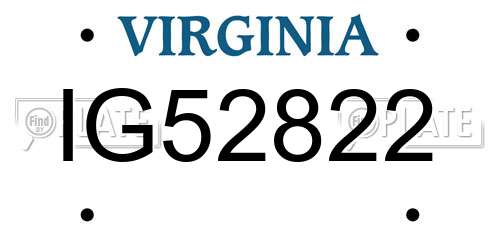 IG52822 Virginia License Plate