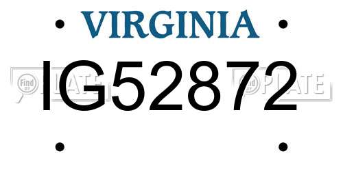 IG52872 Virginia License Plate