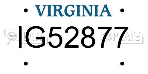 IG52877 Virginia License Plate